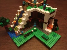 lego minecraft base de la cascada