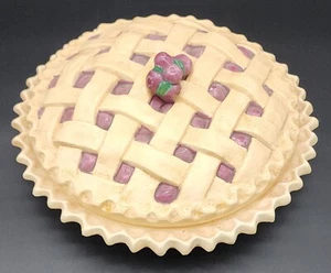 Piatto Torta Ceramica con Coperchio Mirtillo Ceramica con Coperchio Firmato Fatto a Mano - Foto 1 di 12