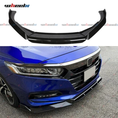 Glossy Black Front Bumper Lip Spoiler Splitter Protection For Honda Accord 18-20 - Image 1 of 4