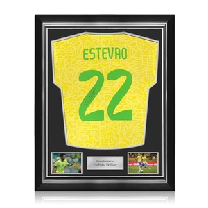 Camiseta de fútbol firmada por Estêvão Willian Brasil 2024. Marco superior - Imagen 1 de 4
