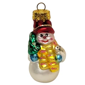 Mercury Glass Snowman Christmas Ornament Mini 1.75" Holiday Tree Decoration - Picture 1 of 5