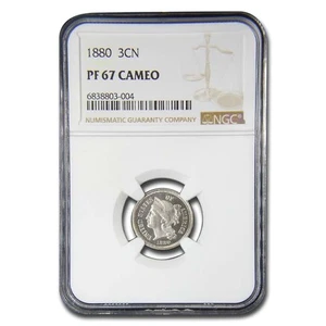 1880 Three Cent Nickel PF-67 Cameo NGC - Picture 1 of 3