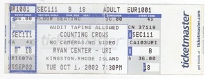 Counting Crows 10/1/02 Kingston RI URI Ryan Center Concert Rare Ticket! - Picture 1 of 1
