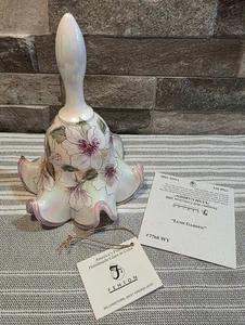 Fenton Glass Iridescent plum Purple Crest Painted B. Pazzou Frances Burton #518 - Picture 1 of 12