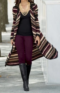 size XL Su & Lola Monroe and Main Striped Open Front Cardigan Duster new - Picture 1 of 4