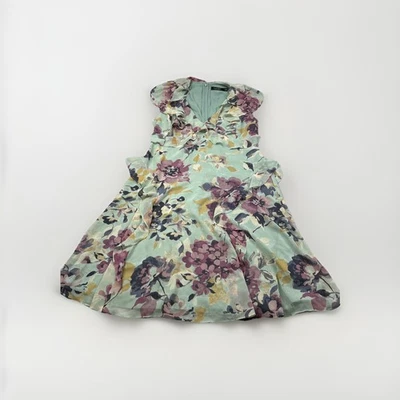 Lauren Ralph Lauren Black Label Women’s Floral Ruffle V-Neck Dress Green Size 10 - Image 1 of 4