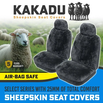 KAKADU Select Sheepskin Seat Covers HYUNDAI SONATA Y3 GLS GLE SEDAN 93-98 BLK - image 1 of 4