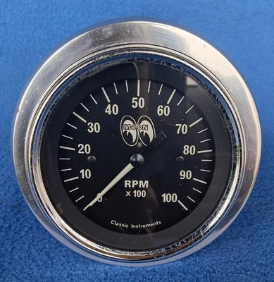 Vintage Moon Tachometer 10K Tach ~ SCTA Hot Rat Street Rod Drag Race Car Parts - Изображение 1 из 4