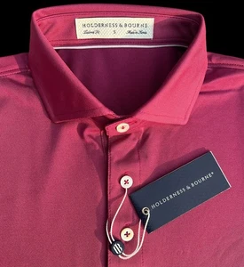 Holderness & Bourne The Macdonald Men’s Golf Polo Shirt Vintage Claret Small - Picture 1 of 10