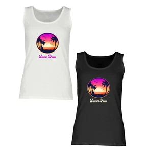 CAMISETA DE MUJER SIN MANGAS TOP DE REFRANES CAMISA DIVERTIDA VERANO DRAM FIESTA SOL VERANO VACACIONES SOL - Imagen 1 de 4
