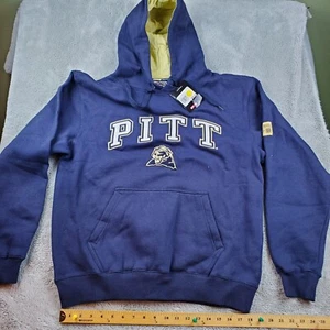 Colosseum Pitt Panthers Hoodie Mens S Blue Stitched Pittsburgh Hooded Sweatshirt - Picture 1 of 12