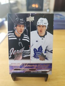 2023-24 Upper Deck Series 1 Young Guns Checklist #250 Matthew Knies Luke Hughes 