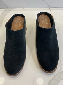 TOMS Leila Mules Black Suede Size 9 - Picture 1 of 7