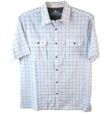 Croft & Barrow 短袖速干衬衫男式 L 灰色棉质氨纶通风 — 第 1/4 张图片