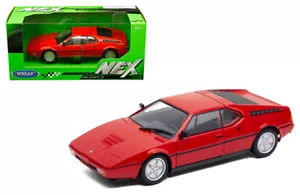 WELLY 1:24 SCALE RED BMW M1 DIECAST CAR MODEL 24098RD-7E1 - Picture 1 of 1