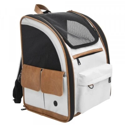 Hunde Rucksack Tomek hellgrau 43x20x28cm Reise Transport bis ca. 8kg Katze Hund - Bild 1 von 4