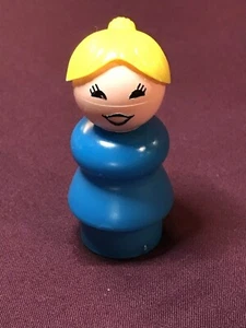 Vintage Fisher Price Little People FNPP Blue Mom Blonde Ponytail Original Piece - Picture 1 of 1