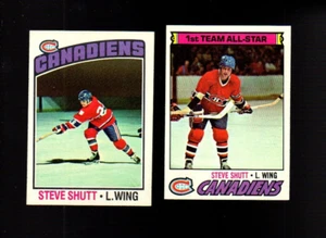 1976 & 1977 Topps Hockey Set STEVE SHUTT 2 Card Lot # 59 & 120 - Picture 1 of 1
