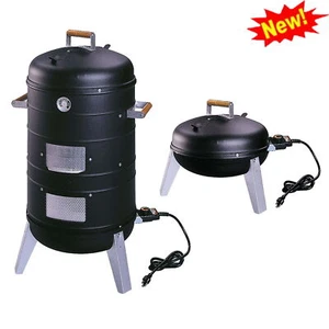 2-In-1 Electric Combination Water Smoker Outdoor Portable Grill 5.5 Quart Pan - Picture 1 of 10