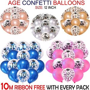 PINK BLUE Age Birthday Balloons 16th 18th 21st 30th 40th Birthday Decorations UK