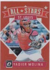 YADIER MOLINA CARDINALS Baseball Donruss Optic RARE $$ RED PRIZMS St. Louis Card - Picture 1 of 2