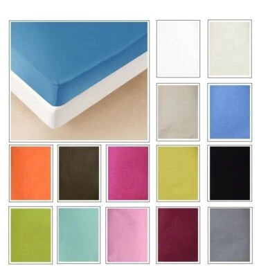 Lenzuolo sotto con angoli in cotone coprimaterasso lenzuola tinta unita - Immagine 1 di 3