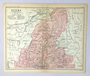Mapa de Birmania de 1910. Sección Norte - Gaceta Imperial de la India 10 pulgadas x 8,50 pulgadas - Imagen 1 de 5