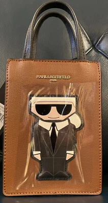 Bolso Bandolera Karl Lagerfeld Paris Maybelle para Teléfono Celular Nuevo con Etiquetas $128 Marrón Foto 1 de 4