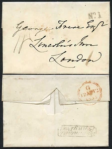 GB TEIGNMOUTH PENNY POST BOXED 1832 + No.1 RECEIVING HOUSE...VERY FINE + CLEAN - Picture 1 of 1