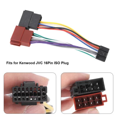 MARKENLOS DIN ISO 16PIN Kabel Adapter Stecker Autoradio Kabelbaum Für JVC KENWOOD Radio