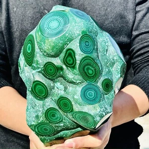 7.39LB Natural glossy Malachite transparent cluster rough mineral specimen - Picture 1 of 15