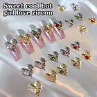 5Pcs Zircon Peach Heart With Drill Nail Diamond Stereoscopic Nail Art Salon