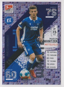 Match Attax Bundesliga 2021/22 match winner No. 424 Marvin Wanitzek Karlsruhe SC