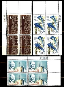 1964 -1987 Air Mail Issues Complete Set 3 Plate Blocks MNH Scott's C69 C70 & C71 - Picture 1 of 2