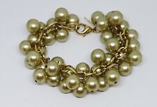 Vintage Estate Lenora Dame Gray Green Pearl Statement Bracelet ~ 7.5"