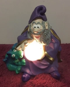 Hallmark Wizard With Light Up Crystal Ball & Dragon Magical Figurine Rare - Picture 1 of 8
