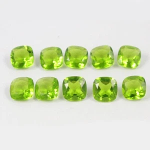 Natural Peridot Cushion Faceted Cut Loose Calibrated Gemstone Ready for Jewelry - Bild 1 von 19
