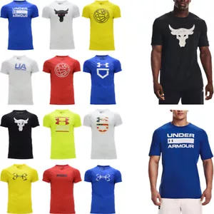 Under Armour Mens T-Shirt Short Sleeve UA Gym Fitness HeatGear Crew Running New - Picture 1 of 54