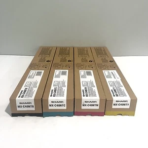 Sharp MX-C40NT Toner Cartridges Set CMYK For MXC311 MXC312 MXC401 Genuine NEW - Picture 1 of 5