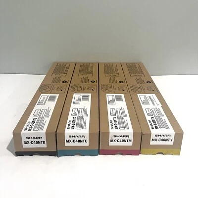 Sharp MX-C40NT Toner Cartridges Set CMYK For MXC311 MXC312 MXC401 Genuine NEW - Image 1 of 4