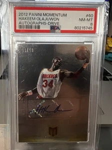 2012 Panini Momentum Autographs Drive Hakeem Olajuwon #60 10/10 PSA 8 AUTO - Picture 1 of 2