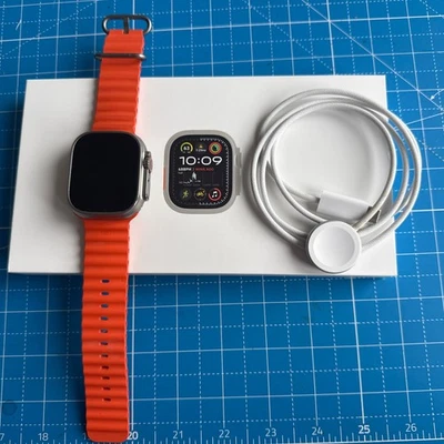 Apple Watch Ultra 2 49mm Titanium Case with Ocean Band -Orange, (GPS + Cellular) - Image 1 of 4