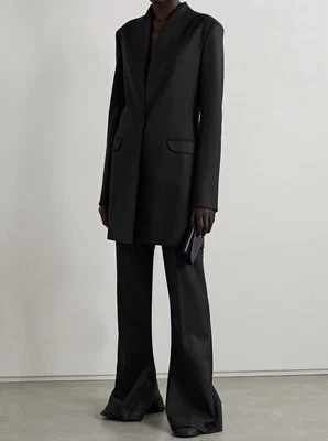 THE ROW ‘Marisol’ Stretch-Wool Collarless Blazer Jacket Black 2 US $2950+ NEW - Imagem 1 de 4
