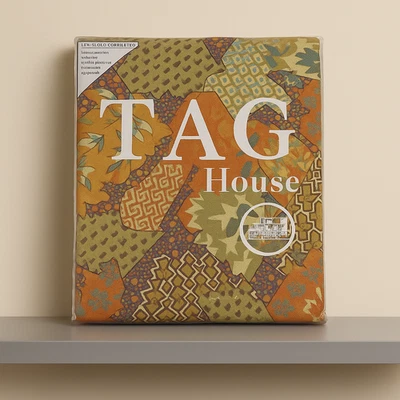 Lenzuola-copriletto completo matrimoniale TAG HOUSE Foliage in raso - Immagine 1 di 4