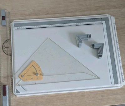 A3 Drawing Board with Parallel Motion Ruler & Set Squares - Image 1 of 4