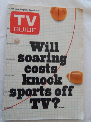 TV Guide 9 августа 1969 Sports On TV Los Angeles Metropolitan Edition - Изображение 1 из 4