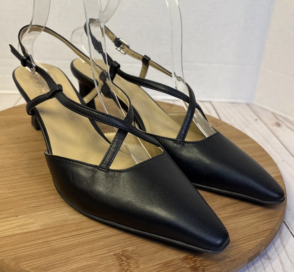 Zapatos de tacón Naturalizer Tahira de cuero liso negro talla 9 M Foto 1 de 4