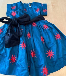 TEA COLLECTION STAR BELTED SASH DRESS GIRLS SZ 4 - Picture 1 of 5