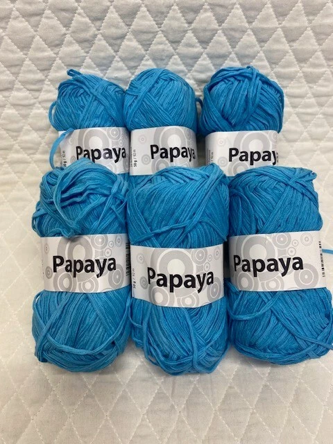 lote de 6 madejas de hilo de papaya y agujas circulares gratis Foto 1 de 4