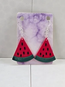 Watermelon Slice Earrings - 3D Printed Earrings! - Picture 1 of 1